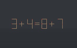 Thử tài IQ: Di chuyển một que diêm để 3+4=8+7 thành phép tính đúng