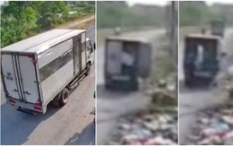 Qua camera, phát hiện xe tải đổ trộm rác thải trên đường ở Bình Chánh