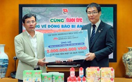 Tập đoàn Morinaga Milk Nhật Bản ủng hộ tiền và quà trị giá 2 tỉ đồng cho người dân vùng bão lũ