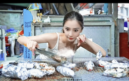 Angelababy nướng thịt ở lề đường, nhan sắc gây bão