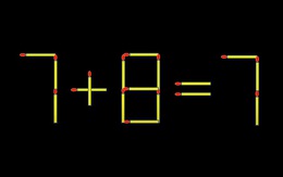 Thử tài IQ: Di chuyển một que diêm để 7+8=7 thành phép tính đúng