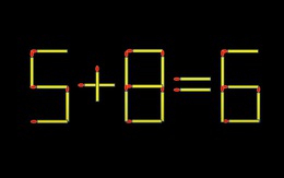 Thử tài IQ: Di chuyển một que diêm để 5+8=6 thành phép tính đúng