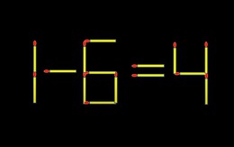 Thử tài IQ: Di chuyển một que diêm để 1-6=4 thành phép tính đúng