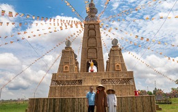 Độc đáo bảo tháp tre cao 40 mét ở chùa An Trú mừng Phật đản