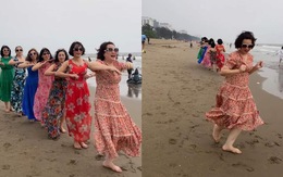 Người phụ nữ bị đồng nghiệp troll nhảy một mình trên bãi biển