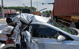Xe tải tông xe tập lái và xe container, 1 tài xế thiệt mạng