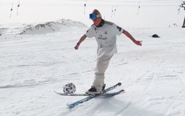 Fan Real Madrid tâng bóng bằng ván trượt tuyết cực đỉnh