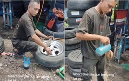 Thợ đổ cà phê vào lốp xe, dân mạng bối rối: 'Có tác dụng gì?'