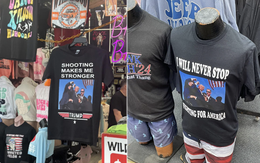 Áo phông in hình ông Donald Trump bị bắn bán đầy ngoài chợ trời