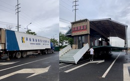 Xe container biến thành nhà hàng trong vài phút