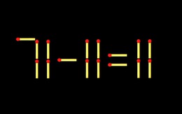 Thử tài IQ: Di chuyển một que diêm để 71-11=11 thành phép tính đúng