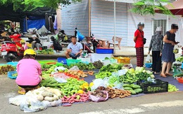 Bày bán hàng hóa, đậu xe ngay trên vạch kẻ đường dành cho người đi bộ