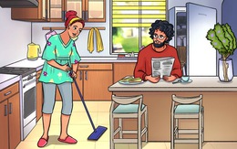 Tranh vợ trẻ tận tụy dọn dẹp nhà cửa có gì bất thường?