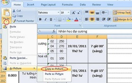 Mẹo thao tác trên Excel 2007 và 2010