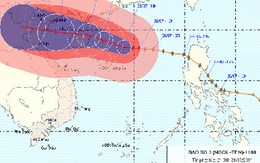 Bão giật cấp 13 đang tiến gần bờ