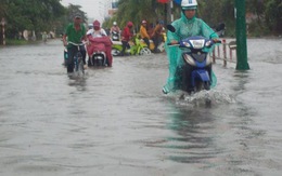 Sóc Trăng mưa lớn, nhiều tuyến đường ngập sâu