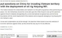 Gần 132.000 người ký đơn yêu cầu Mỹ trừng phạt Trung Quốc