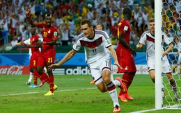 Klose ghi bàn giúp Đức hòa Ghana 2-2