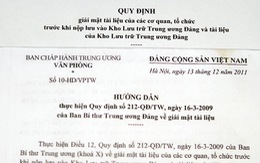 Giải mật tài liệu Trung ương Đảng: “Vừng ơi mở ra”