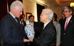 Tổng bí thư Nguyễn Phú Trọng thăm gia đình cựu tổng thống Bill Clinton