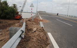 Đường dẫn cầu Cổ Chiên xuống cấp trầm trọng sau 2 tháng thông xe