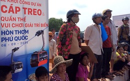 ​Kéo cáp treo và đường điện vượt biển ở Kiên Giang