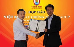 ​Việt Sin đạt chứng nhận HACCP do tổ chức URS Anh Quốc cấp