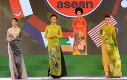Quốc hoa các nước ASEAN trên áo dài Việt đẹp lung linh