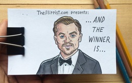 Độc đáo: xem clip tranh vẽ Leonardo DiCaprio nhận giải Oscar 2016