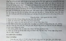Đề thi lớp 12 môn ngữ văn đưa Bình Thuận xuống... ĐBSCL