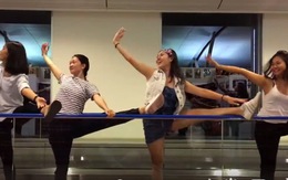 Xem clip bạn trẻ múa ballet, chèo thuyền ở sân bay Tân Sơn Nhất