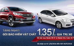 ​Tri ân đặc biệt cho khách hàng mua Honda CR-V và Honda City