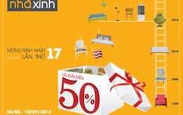 Mừng sinh nhật, nội thất Nhà Xinh ưu đãi đến 50%