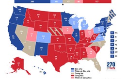 Bản đồ 'chiến địa' bầu cử tổng thống Mỹ 2016