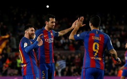 ​Bộ ba ‘MSN’ tỏa sáng, Barcelona đè bẹp Sporting Gijon