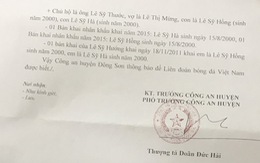 Công an huyện Đông Sơn xác nhận Sỹ Hà và Sỹ Hồng sinh năm 2000