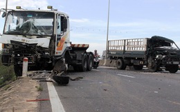 Hai xe container và xe tải tông liên hoàn trên quốc lộ 1