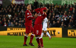 ​Liverpool phơi áo trên sân đội cuối bảng Swansea