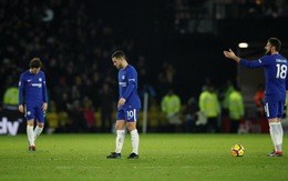 ​10 người Chelsea thảm bại trước Watford