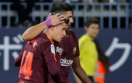 Vắng Messi, Coutinho giúp Barca thắng dễ Malaga