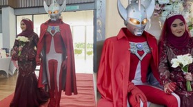 Chú rể 'biến hình' thành Ultraman trong lễ cưới