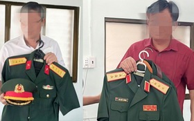 Hai người đàn ông mặc quân phục và quân hàm thượng tướng, đại tá giả mạo đến đảo Lý Sơn
