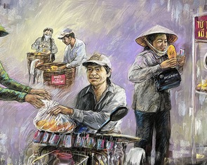 Ngắm những ổ bánh mì thật đẹp trong tranh Lê Sa Long