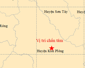 Kon Tum xảy ra 10 trận động đất trong 2 giờ