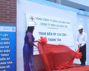 EVNSPC đóng điện trạm biến áp 110kV Thanh Tân tỉnh Bến Tre