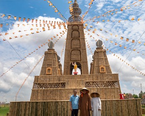 Độc đáo bảo tháp tre cao 40 mét ở chùa An Trú mừng Phật đản