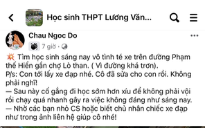 Bí mật ấm áp sau bài đăng tìm chủ nhân cho 
xe đạp trên group trường THPT Lương Văn Can