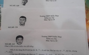 Thầy giáo Hải Phòng dùng tên và hình ảnh cầu thủ đội tuyển Việt Nam làm mã đề kiểm tra