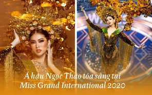 Á hậu Ngọc Thảo tỏa sáng trên sân khấu Miss Grand International 2020 với trang phục dân tộc