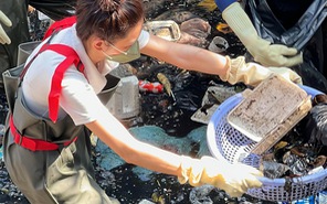 Thuỳ Tiên cùng nhóm Sài Gòn xanh nhặt rác bảo vệ môi trường